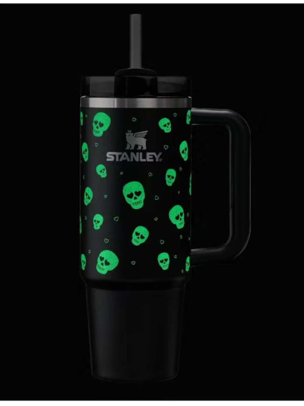 Stanley Halloween SS Black Sweetheart Skulls Tumbler Glow in The Dark 2026 NEW